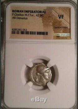 Ngc Vf. République Romaine P. Clodius 42 Av. Denier Superbe. Coin Argent Antique