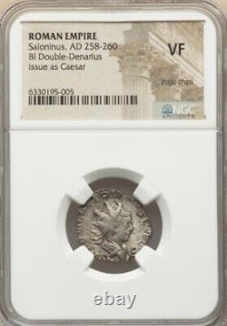 Ngc Vf Saloninus Roman Empire 258-260 Argent Antoninianus Double Denarius Coin