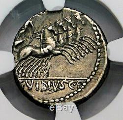 Ngc Xf. C. Vibius C. F. Pansa. Denier Superbe. République Romaine Silver Coin
