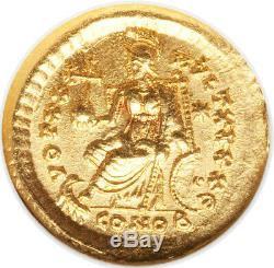 Or Solidus Théodose II 402-450 Brillant Uncirculated Par Ngc Roman Coins