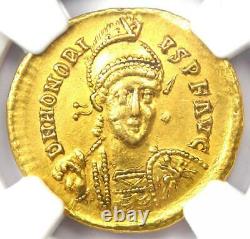 Ouest Romain Honorius Av Solidus Gold Coin 393-423 Ad Certifié Ngc Au Rare
