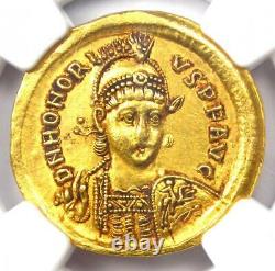 Ouest Romain Honorius Av Solidus Gold Coin 393-423 Ad Certifié Ngc Choix De L'ua