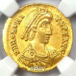 Ouest Romain Honorius Av Solidus Gold Coin 393-423 Ad Certifié Ngc Xf Choix