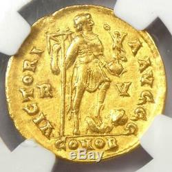 Ouest Romain Honorius Av Solidus Gold Coin 393-423 Ad Certifié Ngc Xf Choix