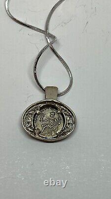Pendentif de pièce en argent denier romain impérial antique en argent 925