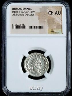 Philip I Ngc Ch Au Ancient Roman Coins, J.-c. 244-249. Ar Double-denarius. A841