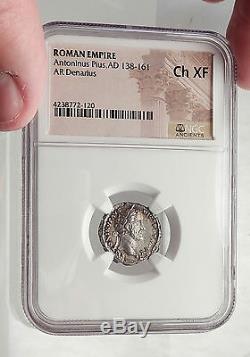Pie 158ad Rome Antonin Authentique Antique Argent Monnaie Ngc Ch Roman Xf I62477