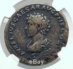 Pie & Antonin Aurelius César Marcus 140ad Romaine Antique Monnaie Ngc I79204