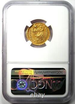 Pièce D'or De L'ancien Arcadius Romain Av Solidus 383-408 Ad Certifié Ngc Au