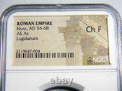 Pièce Romaine Nero 54-68 As Dupondius Lugdunum Ngc Choix Amende