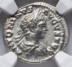 Pièce d'argent denier en argent NGC Ch XF Caracalla 198-217 AD Empire romain Rome César