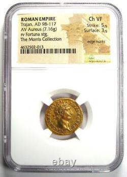 Pièce d'or romaine Trajan AV Aureus 98-117 après J.-C. Certifiée NGC Choice VF Rare