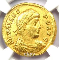 Pièce d'or romaine Valens AV Solidus de 364-378 après J.-C. Certifié NGC Choice XF (EF)