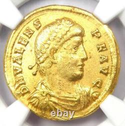 Pièce d'or romaine Valens AV Solidus de 364-378 après J.-C. Certifié NGC Choice XF (EF)