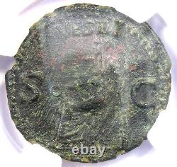 Pièce de cuivre romaine de Caligula AE As Gaius, 37-41 apr. J.-C. Certifié NGC VF, Pièce rare