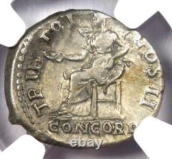 Pièce de monnaie ancienne romaine en argent Aelius Caesar AR Denarius, 136-138 ap. J.-C. Certifiée NGC VF