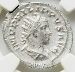 Pièce de monnaie denier de l'Empire romain NGC XF Philip II, 247-249 ap. J.-C., émission des Jeux séculaires.