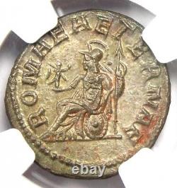 Pièce de monnaie double denier de Roman Macrianus BI, 260 après J.-C. - NGC MS (non circulée) 5/5 frappe.