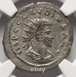Pièce de monnaie double denier de l'Empire romain de l'ancienne Rome NGC Ch AU Claudius II 268-270 après J.-C.