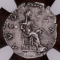 Pièce de monnaie en argent Denarius de la Diva Faustina Sr de l'Empire romain antique - NGC Extrêmement Beau XF