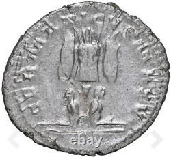 Pièce de monnaie en argent Denier du règne de Gallien, 253-268 après J.-C., Empire romain, avec des captifs et un trophée