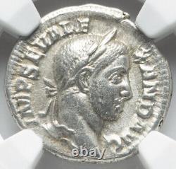 Pièce de monnaie en argent NGC XF Severus Sev Alexandre 222-235 apr. J.-C. Empire romain César Denier