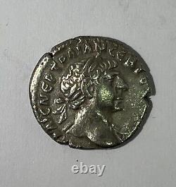 Pièce de monnaie en argent denier de l'Empire romain ancien de Caracalla