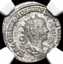 Pièce de monnaie en argent double denier de l'Empire romain NGC XF Saloninus Caesar AD 258-260