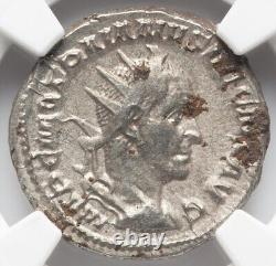 Pièce de monnaie en denier de Trajan Decius Caesar de l'Empire romain, NGC XF 249-251 AD, CAVALIER À CHEVAL.