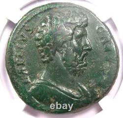 Pièce de monnaie en sesterce Aelius Caesar AE de l'ancienne Rome, 136-138 ap. J.-C., certifiée NGC VF