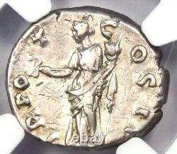 Pièce de monnaie romaine ancienne en argent Denarius AR de l'empereur Aelius César, 136-138 après J.-C. Certifié NGC VF