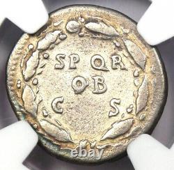 Pièce de monnaie romaine ancienne en argent Galba AR Denarius 68-69 après J.-C. Certifiée NGC Fine.