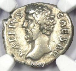 Pièce de monnaie romaine ancienne en argent denier AR d'Aelius Caesar, 136-138 ap. J.-C., certifiée NGC VF.