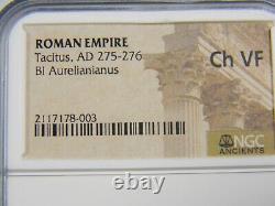 Pièce de monnaie romaine de Tacite, AD 275-276 BI Aurelianianus NGC Choix Très Bien