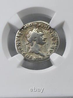 Pièce de monnaie romaine en argent Domitien AD 81-96 Denarius Ar (trésor des sept collines) Ngc Fine 4418