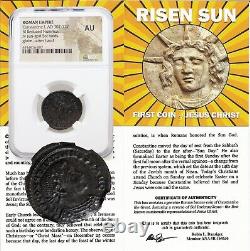 Pièce de monnaie romaine en plaque de Constantin Ier, le Grand (272-337 ap. J.-C.) Sol Invictus NGC (AU)