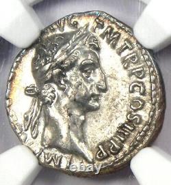 Pièce romaine en argent Nerva AR Denarius, 96-98 après J.-C., certifiée NGC XF (EF), rare.