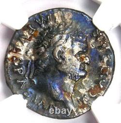 Pièce romaine en argent de Titus AR Denarius 79-81 après J.-C. Certifié NGC Choice XF (EF)