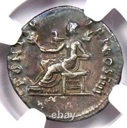 Pièce romaine en argent de Titus AR Denarius 79-81 après J.-C. Certifié NGC Choice XF (EF)