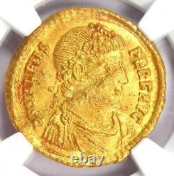 Pièce romaine en or Valens AV Solidus 364-378 apr. J.-C. Certifiée NGC Choice AU