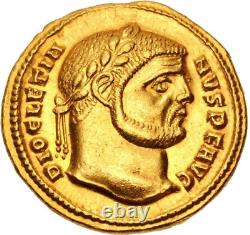 Pièce romaine en or, aureus de Dioclétien, 284-305 après J.-C., NGC AU, Édit sur les prix maximums.