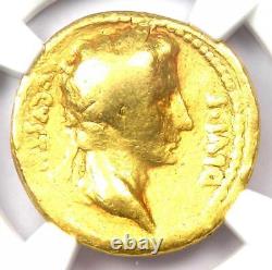 Pièce romaine en or de l'empereur Auguste, aureus AV, 27 av. J.-C. - 14 ap. J.-C., certifié NGC, bon état.