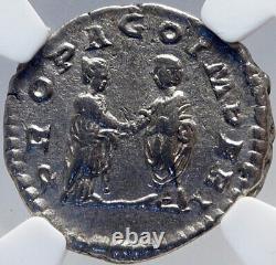 Plautilla & Caracalla Marriage Argent 202ad Ancient Rome Roman Coin Ngc I82904