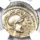Pompey Junior Ar Denarius Silver Roman Coin 46 Bc Certifié Ngc Choice Au