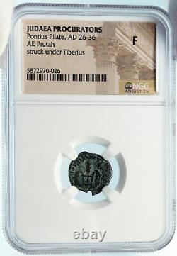 Pontius Pilate Tibère Jérusalem Jésus Christ Crucifixion Roman Coin Ngc I83975