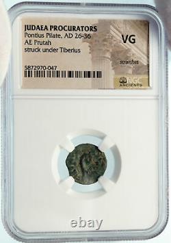 Pontius Pilate Tibère Jérusalem Jésus Christ Crucifixion Roman Coin Ngc I84436