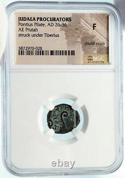 Pontius Pilate Tibère Jérusalem Jésus Crucifixion Error Roman Coin Ngc I83976