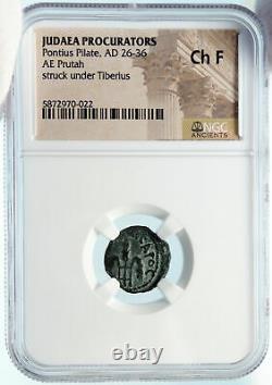 Pontius Pilate Tiberius Jérusalem Jésus Christ Crucifixion Romaine Coin Ngc I83971