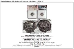 République Romaine 101bc Rome Authentique Ancienne Pièce De Monnaie Roma Victoire Chariot Ngc I61944