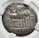 République Romaine 116bc Rome Antique Argent Monnaie Jupiter Cheval Chariot Ngc I72761